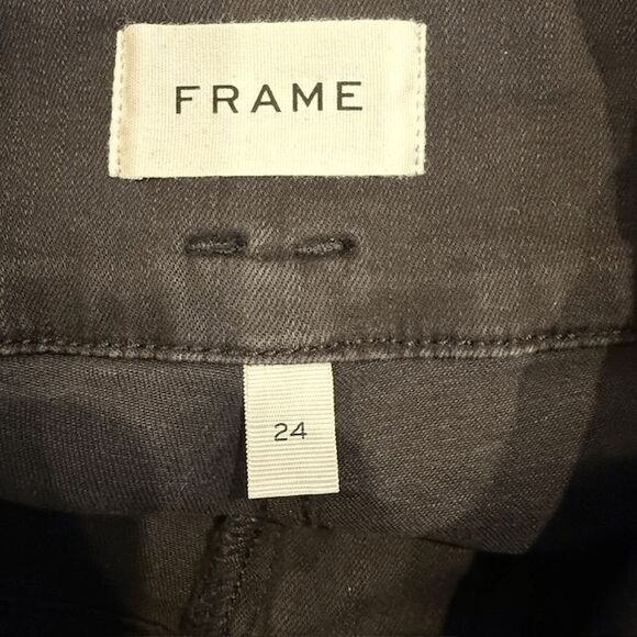 FRAME Le Catroux High Rise Flared Jeans in Kerry Black Size 24 - Picture 7 of 14